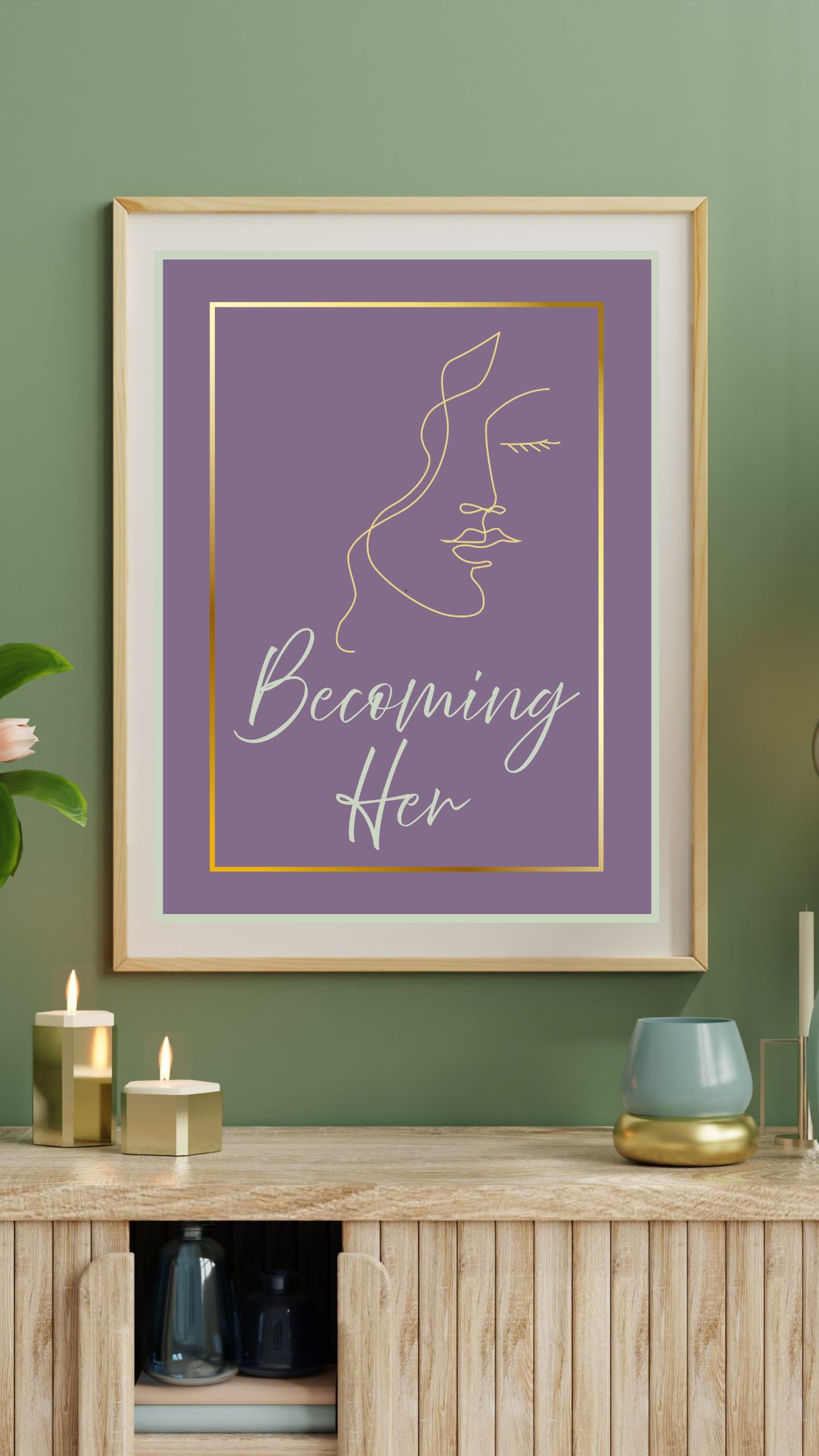 Becoming  Her - Empowering Affirmation Wall Art