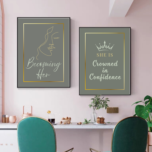 Becoming Her - Empowering Affirmation Wall Art